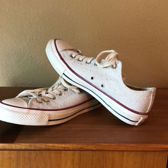 Converse Shoes Allstar low cut natural shoes sparkle! Red & blue arrow print 8 - Picture 8 of 13